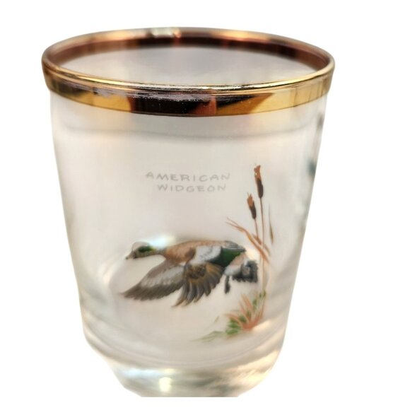 Culver Ned Smith 22k Gold Rim Duck Waterfowl Double Old-Fashioned Glasses Set Of - Picture 11 of 16